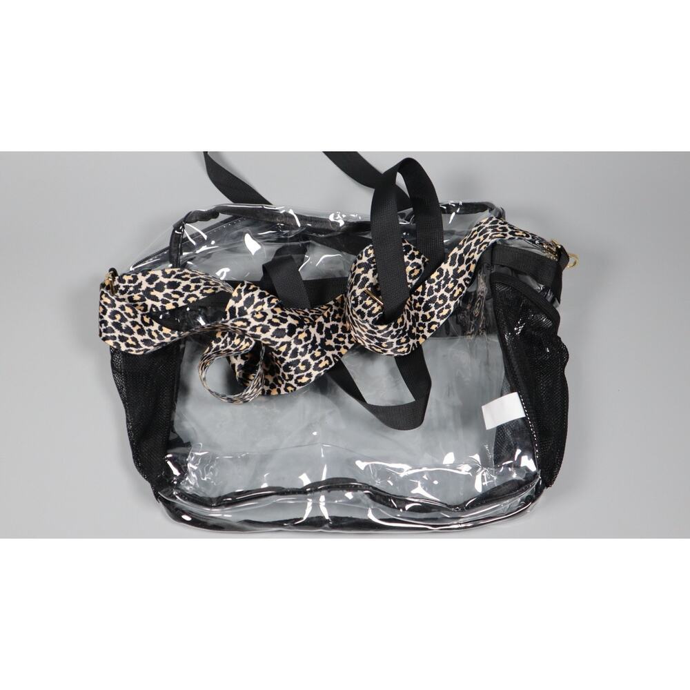 Paxiland Clear Stadium Tote Bag 12x6x12 Transparent PVC Bag with Leopard Strap - Picture 2 of 6
